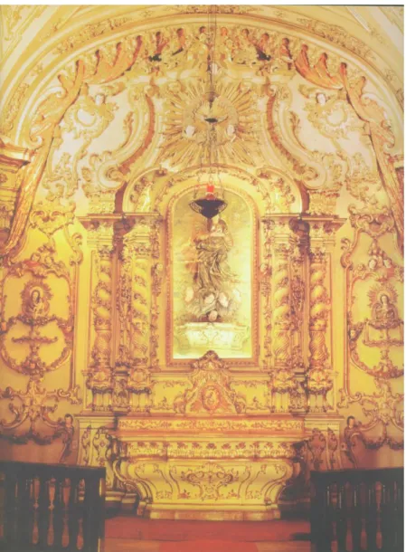 Figura 6- Rio de Janeiro . Retábulo principal da capela do Noviciado na igreja do Carmo  Foto: Losac e Naity/Ana Maria Monteiro de Carvalho 