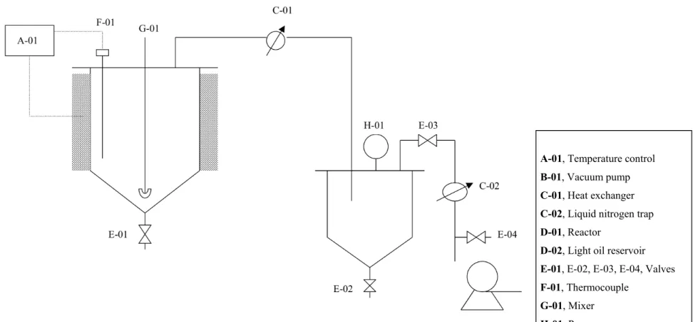 Figure 1: Flow chart of the equipment for bio-oil processing.