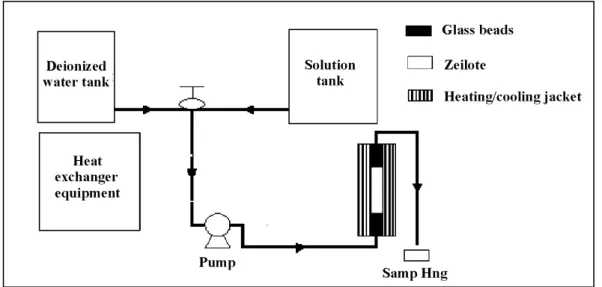 Figure 1: Flow diagram for dynamic ion exchange studies. 