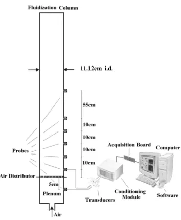 Figure 1: Experimental system In fluidized beds, the predominant frequency of 