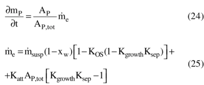 Fig. 1 provides a scheme for the mass balance of a  granulator, used to derived Eq.      (25) for  m &amp; e 