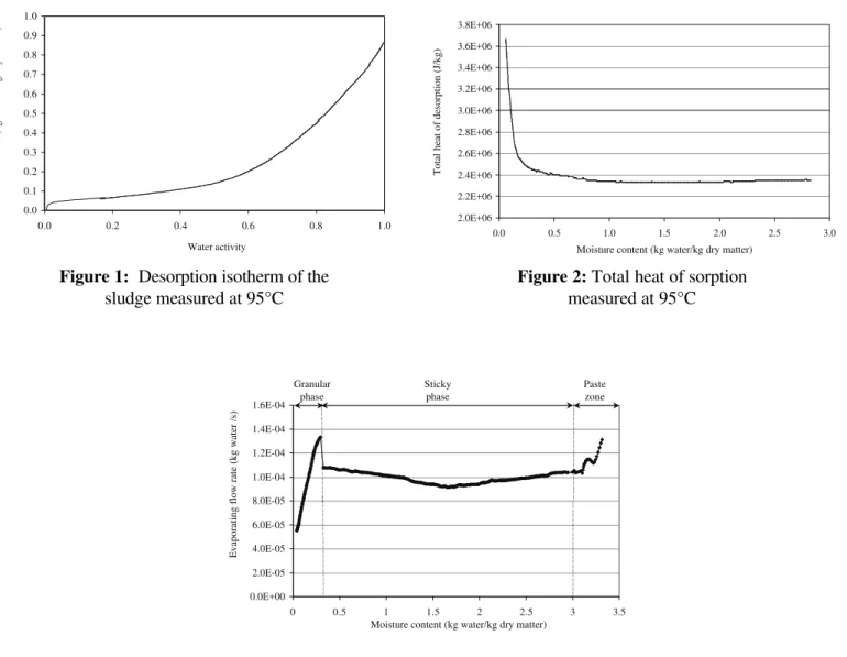 Figure 1:  Desorption isotherm of the   sludge measured at 95°C 