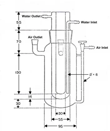 Figure 1: Pyrex® annular reactor. Dimensions in mm. 