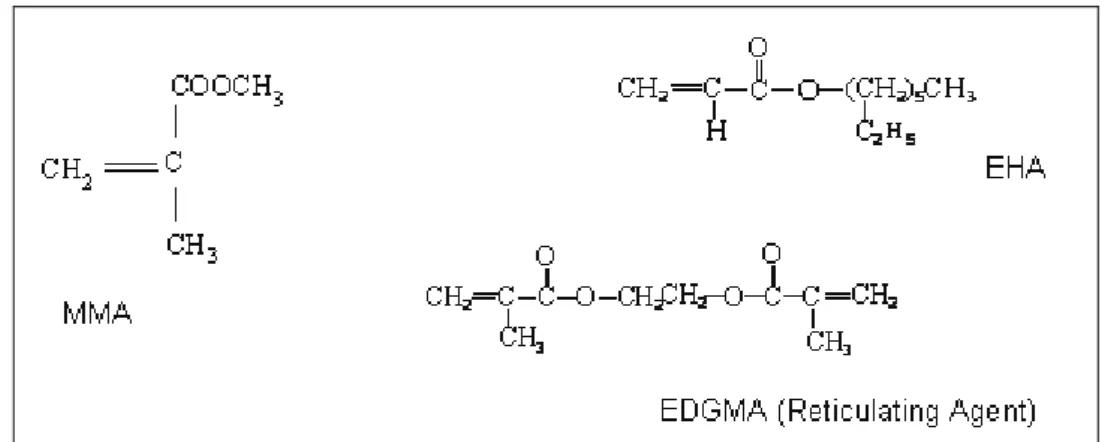 Figure 1: Monomer molecules of each copolymer studied 