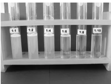 Figure 10: Neutralized ABZ/acid acetic/E-CD complex preparations (from left to right: 