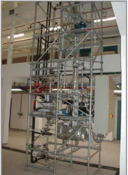 Figure 3: Picture of the QVF Distillation Unit  The feed is introduced into the column by a gear 
