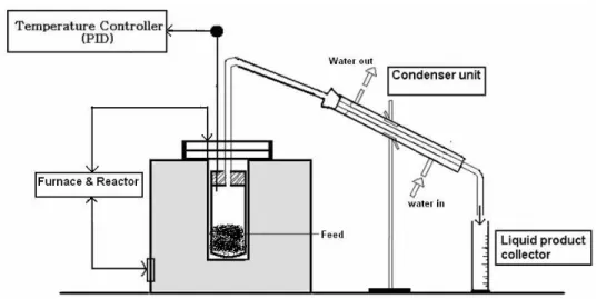 Figure 1: Pyrolysis setup  RESULTS AND DISCUSSION 