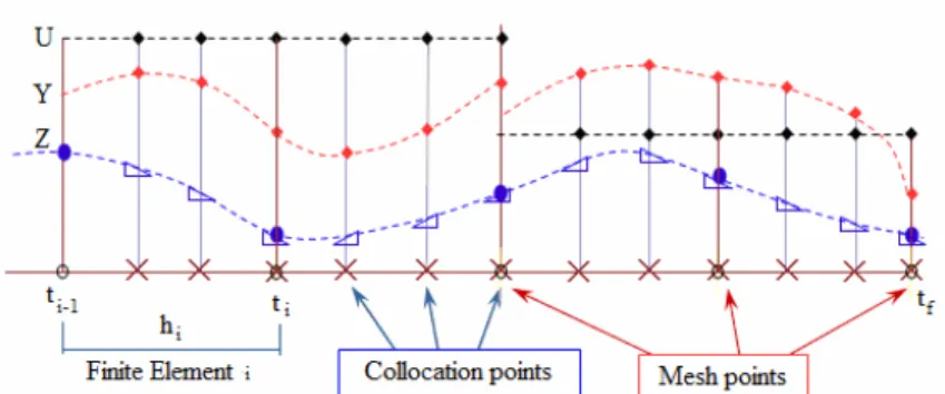Figure 4: Element Grouping for Control (Lang and Biegler, 2007). 
