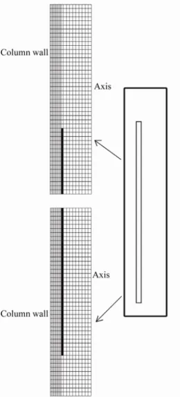 Figure 2: Configuration of the reactor and grid  distribution. 