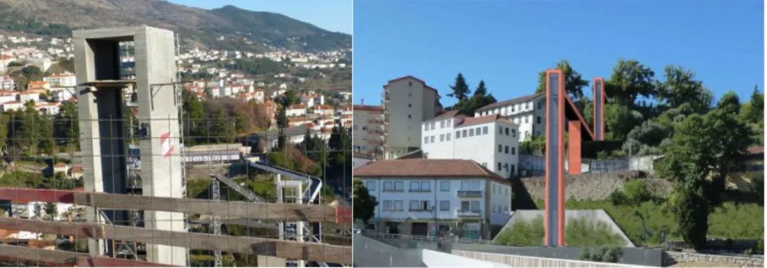 Fig. 49 e 50 | Elevador do jardim (em construção), Covilhã. [83] 