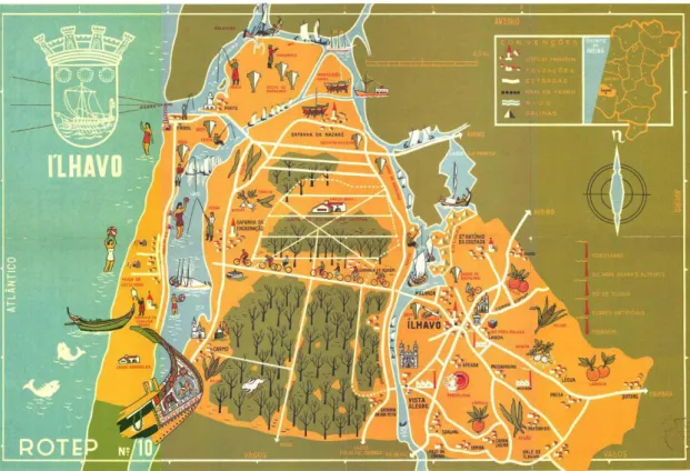 Figura 4 - Mapa Ilustrado de Ílhavo, 1953