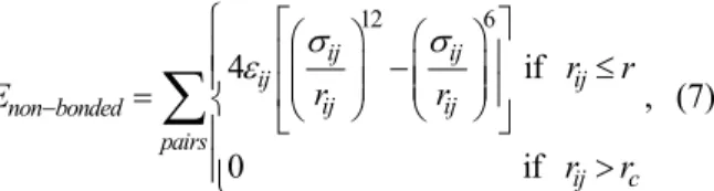 Table 1: The TraPPE-UA force field with additional bond stretching parameters. 