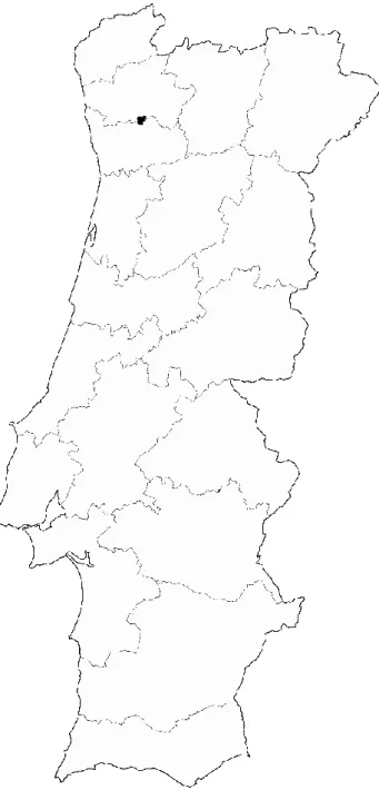 Figura 1 - Localização da cidade de Vizela no mapa de Portugal.