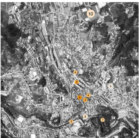 Figura 14 - Mapa alusivo aos pontos de interesse na cidade de Vizela. 