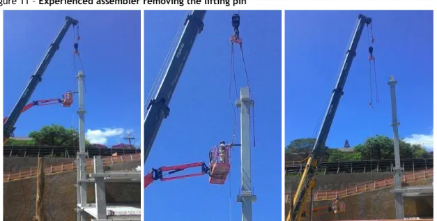 Figure 11 – Experienced assembler removing the lifting pin 