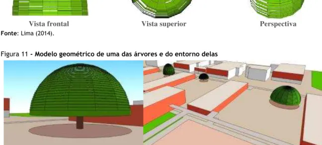 Figura 11 - Modelo geométrico de uma das árvores e do entorno delas 