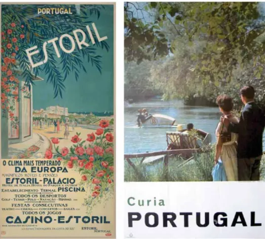 Figura 1.2- Cartazes editados pela Sociedade de Propaganda da Costa do Sol (1930)  e (1964), respectivamente