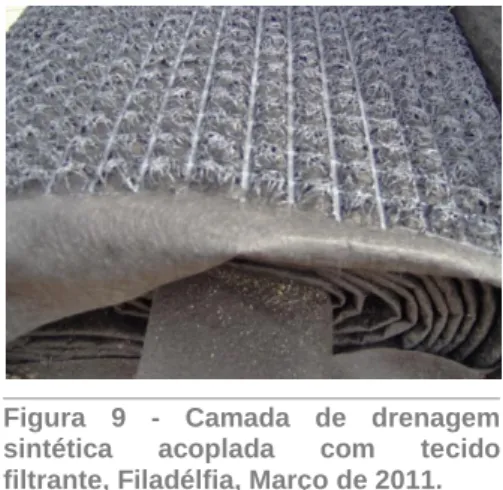 Figura  9  -  Camada  de  drenagem  sintética  acoplada  com  tecido  filtrante, Filadélfia, Março de 2011