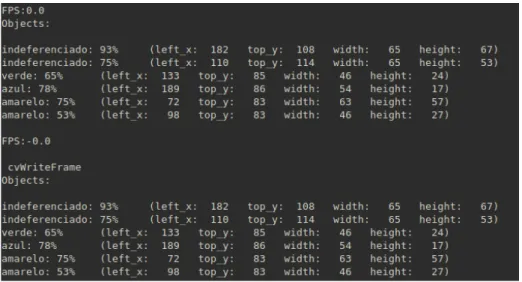 Fig. 6. Output gerado durante o processo de deteção. 