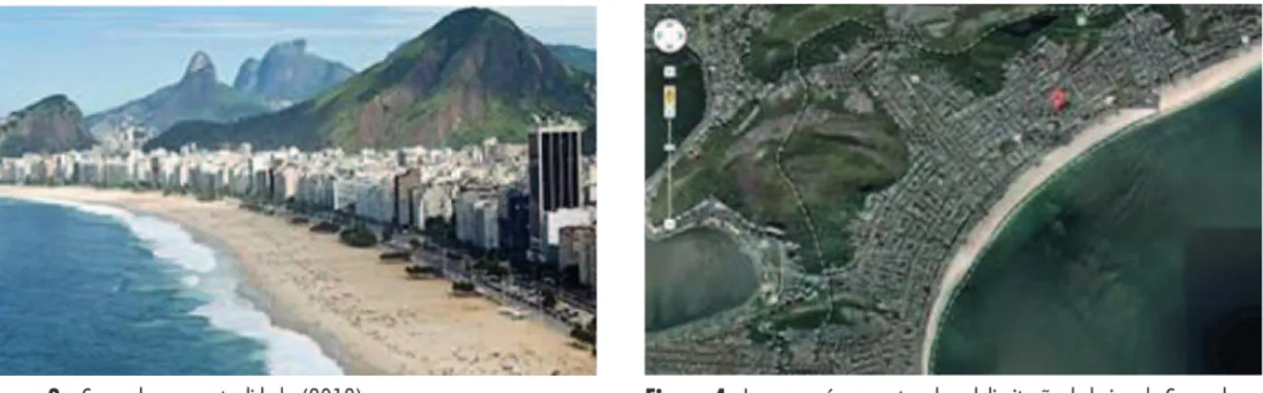 Figura 4 - Imagem aérea mostrando a delimitação do bairro de Copacabana Fonte: Imagem Aérea extraída do Google Earth, 2013.