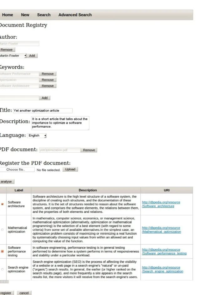 Figure 1. Registering a document.