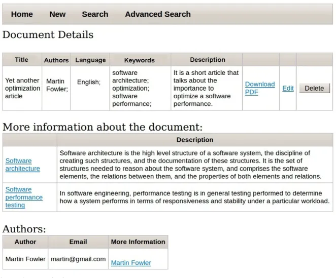 Figure 3. Document details page.
