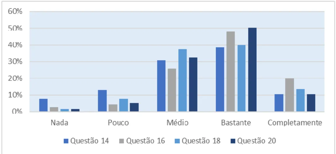 Gráfico 5 - Questões Domínio Profissional   Fonte: Elaboração Própria 