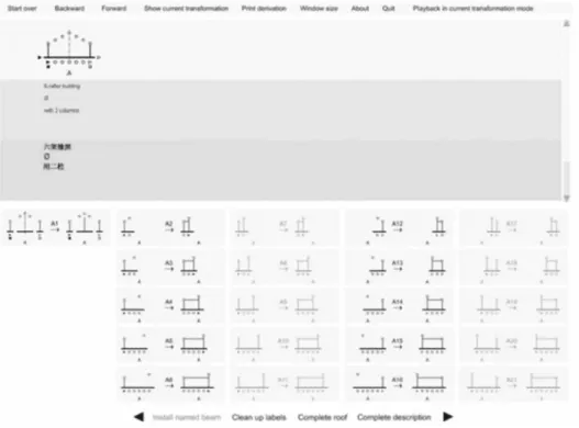 Figure 11 – Initial panel of the interpreter for sections of traditional Chinese houses of the XII century (Li, et al.,  2004: 4) 