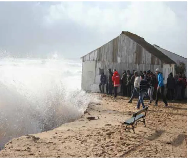 Figure 2. Storm at Faro Beach that led to loss of houses in 2010 (the house shown here is the same as  in Figure 3)