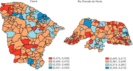 Figura 5 – Índice de Gini Educacional (IGE), Ceará e Rio Grande do Norte, 2010