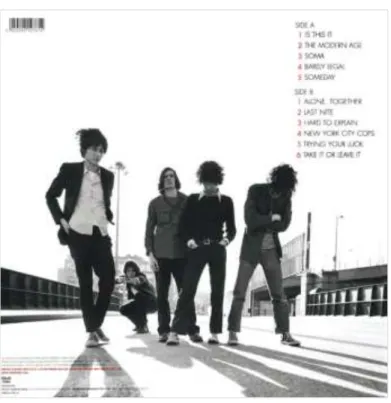 Figura 2. Contracapa do álbum Is this It, Strokes 