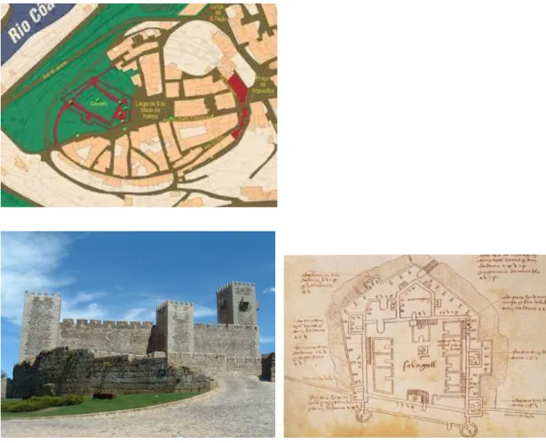 Figura 18 – Castelo e Muralha da “Vila do Sabugal” (Fontes: 360portugal, Nuno Tavares, 2005; 