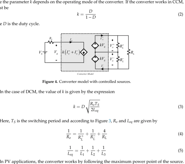 Figure 4. Converter model with controlled sources. 