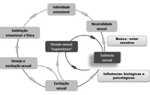 Figura  1  –  Modelo  de  resposta  sexual  humana  circular  de  Basson  (adaptado  de  acordo com Basson, 2001) 