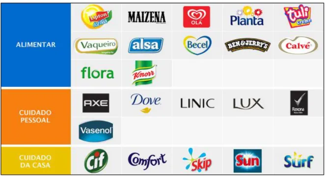 Figura 3: Portefólio de marcas produzidas e distribuídas pela Unilever Jerónimo Martins   Fonte: www.jeronimomartins.pt (Outubro 2013) 