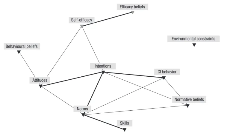 Figure 3 – Relation between CI behavior and other constructs at Company B