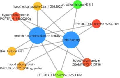 Figure 7. Differentially expressed genes associated with some Molecular Function GO terms  identified