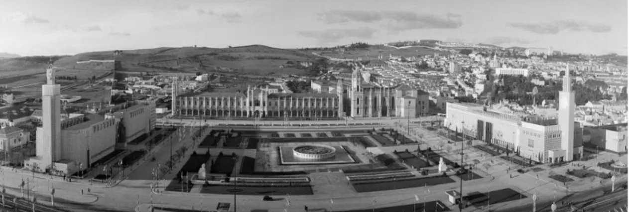 Figura 3.1 Arquitetura propagandista do Estado Novo, Exposição do Mundo Português inaugurada em  1940, Lisboa.