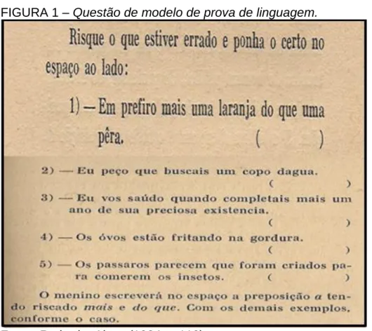 FIGURA 1 – Questão de modelo de prova de linguagem. 