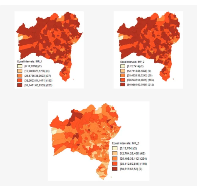 FIGURE 1  POVERTY DISTRIBUTION MAPS IN THE STATE OF BAHIA (2000)