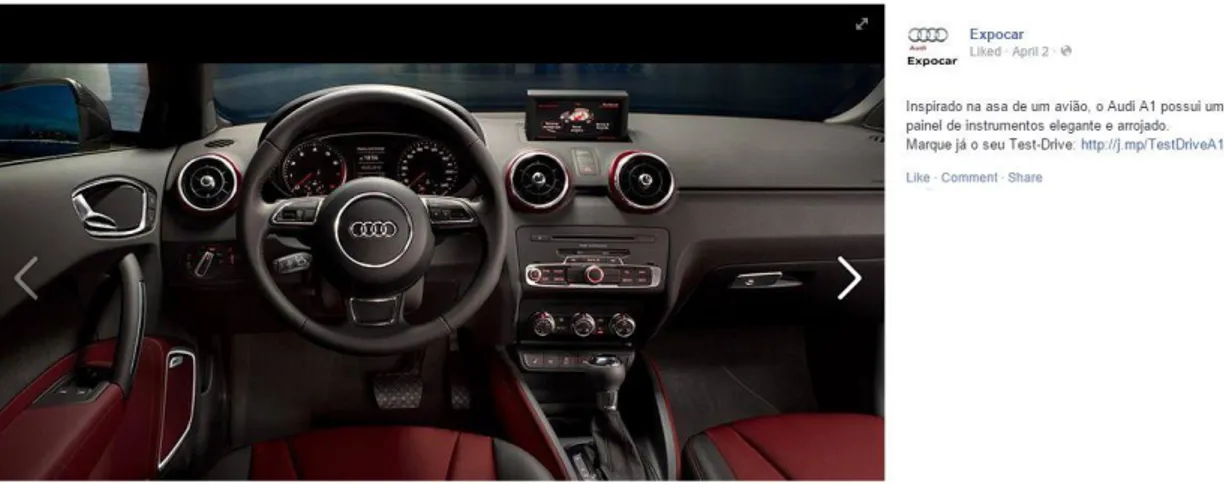 Figura 2.8 – Publicação do interior do Audi A1 