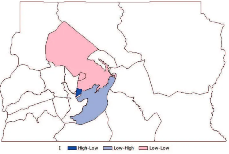 Figure 8. Moran Map with 95% confi dence.
