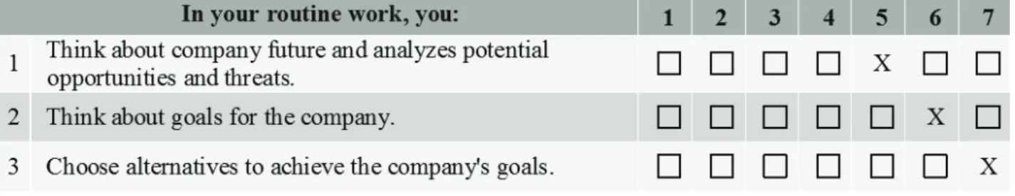 FIguRE 5 – hird questionnaire excerpt, company 1 response, classiied as irst stage.