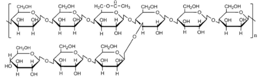 Figure 1.7. Chemical structure of KGM. 52
