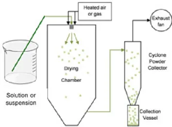 Figure 1.8. Diagram of spray-drying method (adapted from  60 ). 