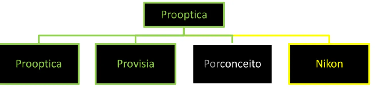 Ilustração 8 - Hierarquia das Marcas Proóptica  Fonte: Elaboração Própria 