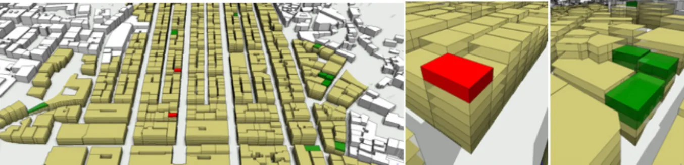 Figure 2 – Maximum building heights: a) current city; b) maximum heights [PPSBP]