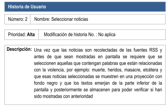 Figura 7. Historia de usuario 2 