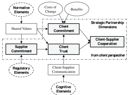 Figure 1 - Model of the institutional elements of the IT strategic partnership 