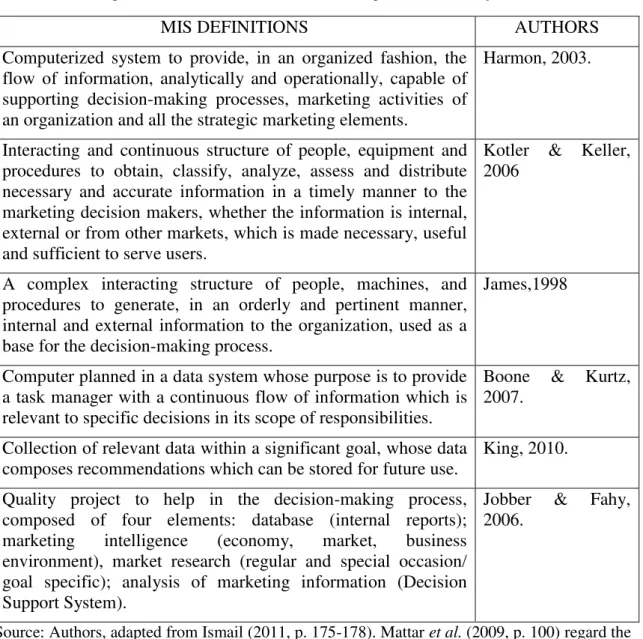 Figure 1 – Definitions of the Marketing Information System 